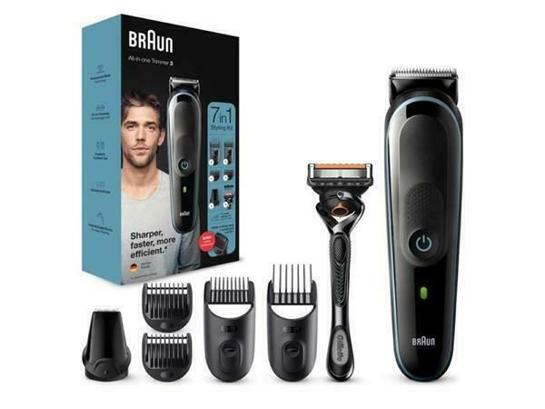 Braun All-In-One Trimmer 3 7 in 1 Επαναφορτιζόμενη Κουρευτική Μηχανή Μαύρη MGK3345