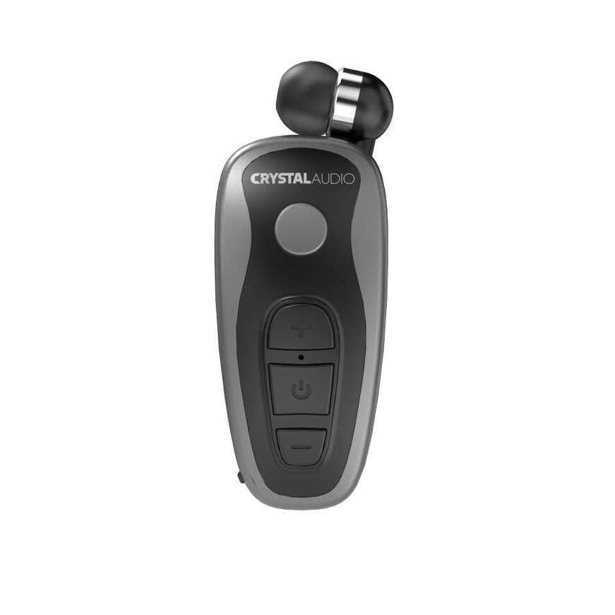 CRYSTAL AUDIO R1-G SILVER BLUETOOTH RETRACTABLE EARPHONES
