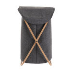 Estia 02-13158 Καλάθι Απλύτων Bamboo Πτυσσόμενο με Καπάκι 40x40x70cm Γκρι