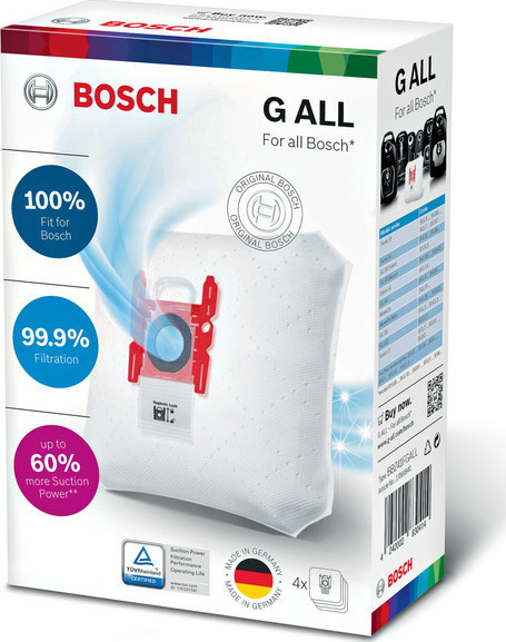 Bosch BBZ41FGALL Σακούλες Σκούπας 4τμχ Συμβατή με Σκούπα Bosch / Siemens