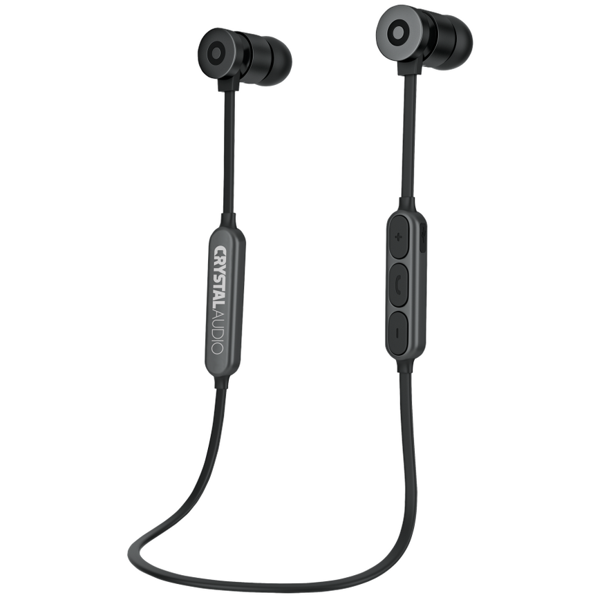 CRYSTAL AUDIO BIE-03-G BLUETOOTH BLACK-GUNMETAL IN-EAR HEADPHONES