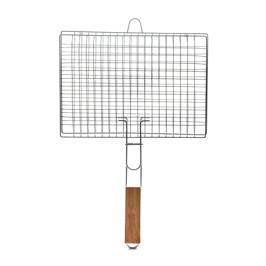ΣΧΑΡΑ ΨΗΣΙΜΑΤΟΣ BBQ ΜΕΤΑΛΛΙΚΗ 60X40CM ΜΕ ΞΥΛΙΝΗ ΛΑΒΗ
